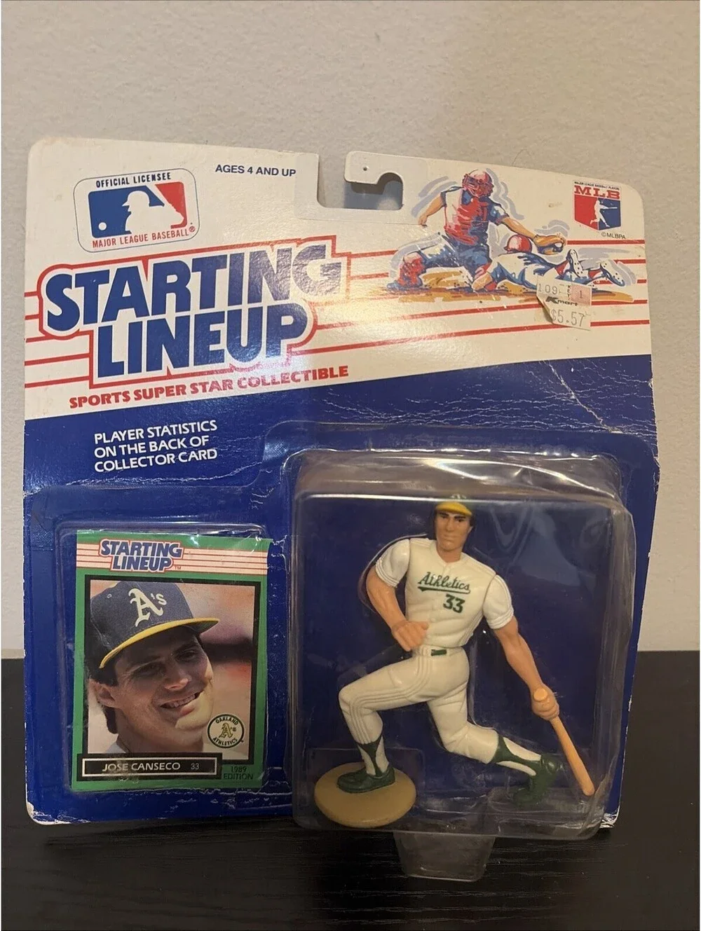 1989 Starting Lineup Jose Canseco Oakland Athletics SLU Figure Card Baseball MLB
